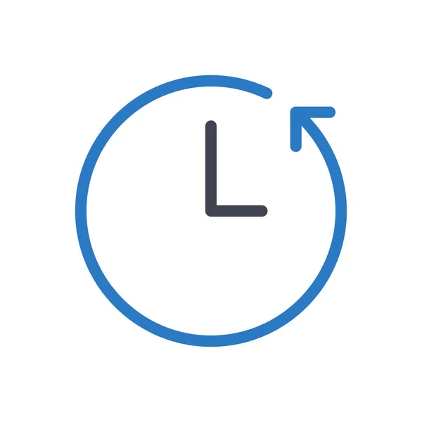 Clock Reload Vector Illustration Transparent Background Premium Quality Symbols Glyphs — Stock Vector