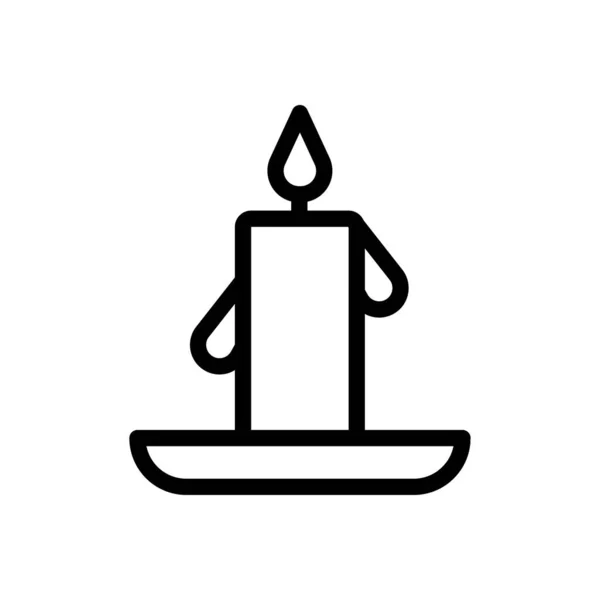 透明背景下的蜡烛矢量插图 优质符号 概念和平面设计用的细线图标 — 图库矢量图片