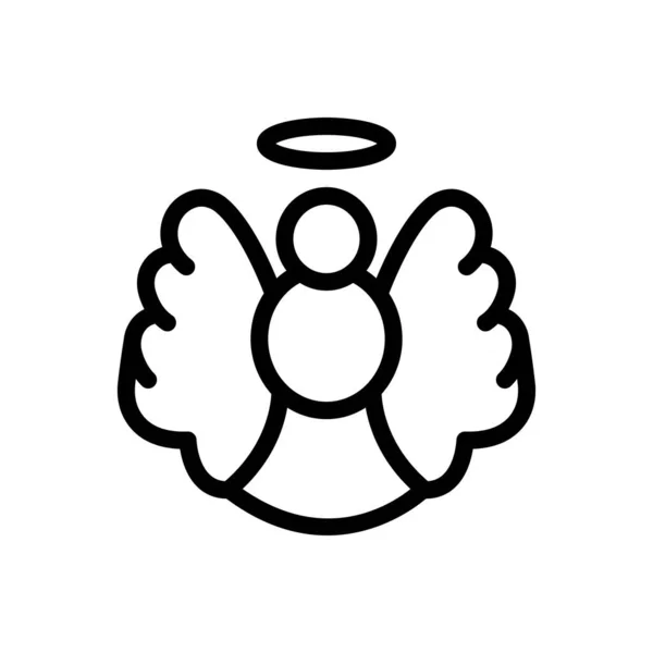 Векторная Иллюстрация Ангелов Прозрачном Фоне Символы Высокого Качества Тонкая Линия — стоковый вектор