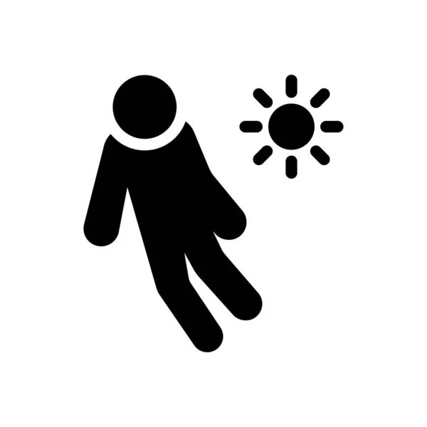 Θερμοπληξία Διανυσματική Απεικόνιση Ένα Διαφανές Φόντο Premium Σύμβολα Ποιότητας Glyphs — Διανυσματικό Αρχείο