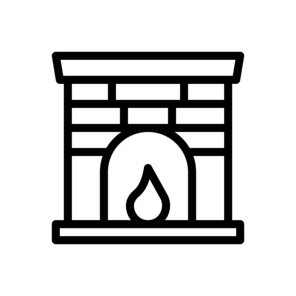 Fireplace Vector Illustration Transparent Background Premium Quality Symbols Thin Line — Stockový vektor