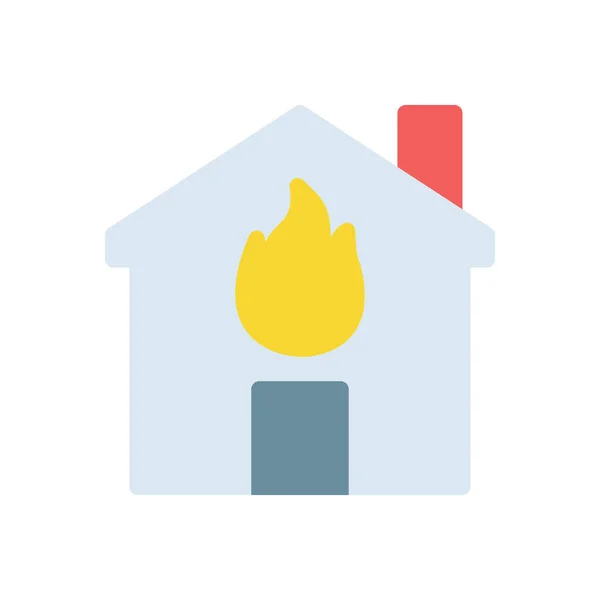 透明背景下的房屋火灾矢量图解 高级质量符号 概念和图形设计的中风图标 — 图库矢量图片