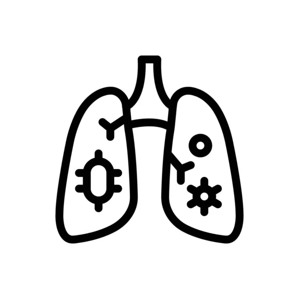 透明背景下的肺矢量图解 优质符号 概念和图形设计用的细线图标 — 图库矢量图片