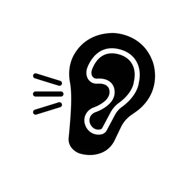 Hearing Vector Illustration Transparent Background Premium Quality Symbols Glyphs Icon — Stock Vector