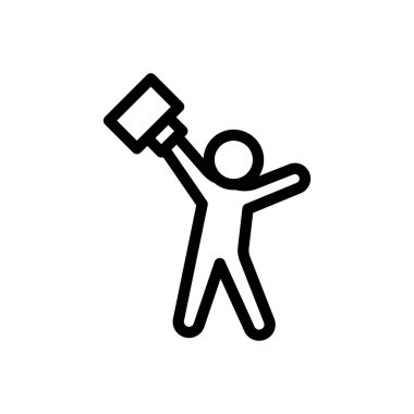 Şeffaf bir arkaplanda görev vektör çizimi. Premium kalite sembolleri. Konsept ve grafik tasarım için ince çizgi simgesi. 