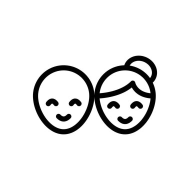 Şeffaf bir arkaplan üzerinde çift vektör illüstrasyonu. Konsept ve grafik tasarım için ince çizgi simgesi.. 