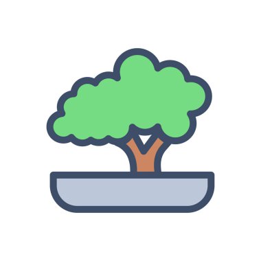 bonsai vector illustration on a transparent background.Premium quality symbols.Stroke icon for concept and graphic design.