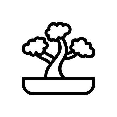 bonsai vector illustration on a transparent background.Premium quality symbols.Thin line icon for concept and graphic design.