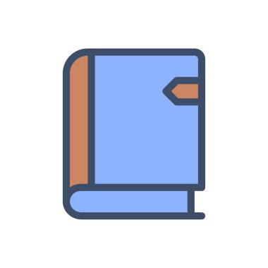 Saydam bir arkaplan üzerinde kitap vektör illüstrasyonu. Konsept ve grafik tasarımı için premium kalite simgeleri..