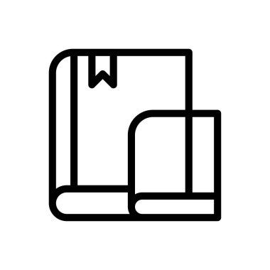 Saydam bir arkaplan üzerinde kitap vektör çizimi. Premium kalite sembolleri. Konsept ve grafik tasarım için ince çizgi simgesi.