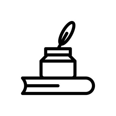 Saydam bir arkaplan üzerinde kitap vektör çizimi. Premium kalite semboller. Konsept ve grafik tasarım için ince çizgi simgesi.