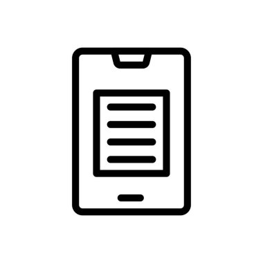 Saydam bir arkaplanda tablet vektör çizimi. Konsept ve grafik tasarım için ince çizgi simgesi..