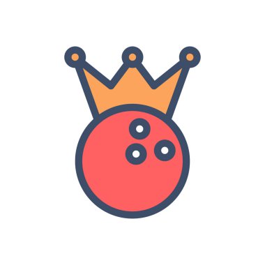 Şeffaf bir arkaplan üzerinde kral bowling vektör illüstrasyonu. Konsept ve grafik tasarım için birinci sınıf kalite simgeler..