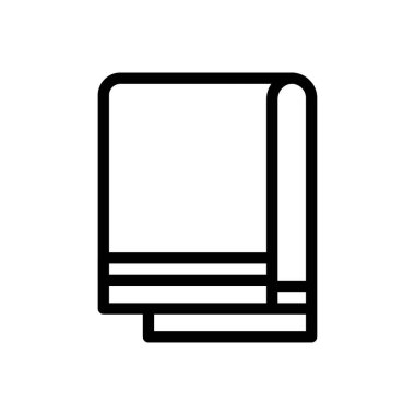 Şeffaf bir arkaplanda havlu vektör çizimi. Konsept ve grafik tasarım için ince çizgi simgesi..