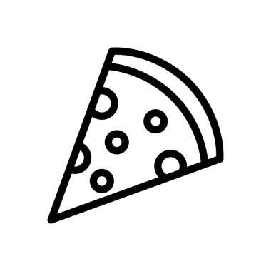 Saydam bir arkaplanda pizza vektör çizimi. Konsept ve grafik tasarım için ince çizgi simgesi..