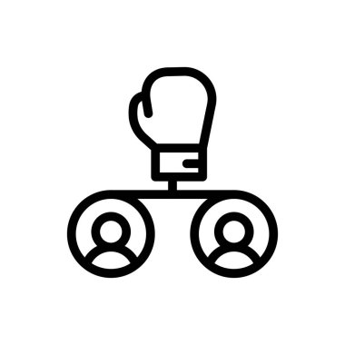 Şeffaf bir arkaplanda boks yarışması vektör illüstrasyonu. Konsept ve grafik tasarım için ince çizgi simgesi..