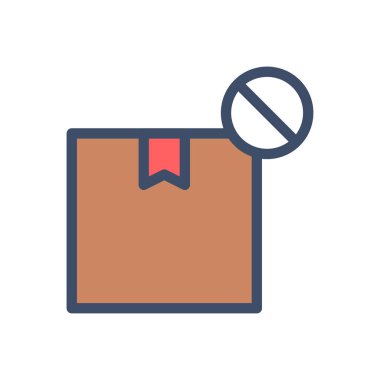 Şeffaf bir arkaplan üzerinde parsel yasağı vektör illüstrasyonu. Konsept ve grafik tasarımı için prim kalite simgeleri..