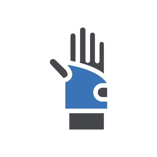 透明感のある背景に手の手袋のベクトルイラスト プレミアム品質の象徴概念とグラフィックデザインのためのグリフアイコン — ストックベクタ