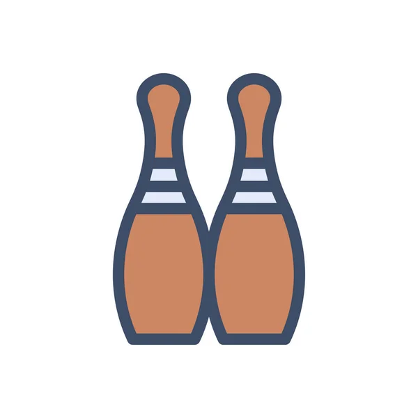 Bowling Vector Illustration Transparent Background Premium Quality Symbols Stroke Icon — Stock Vector