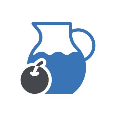 Şeffaf bir arkaplan üzerinde meyve suyu sürahisi vektör çizimi. Konsept ve grafik tasarımı için özel kalite semboller..