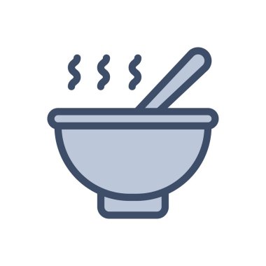 Saydam bir arkaplan üzerinde yemek kasesi vektör çizimi. Konsept ve grafik tasarım simgesi.