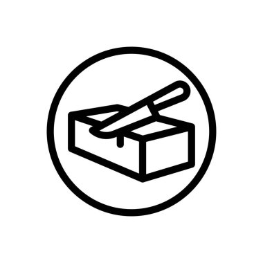 Saydam bir arkaplanda tereyağı vektör çizimi. Konsept ve grafik tasarımı için ince çizgi simgesi..