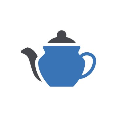 Saydam bir arkaplan üzerinde çaydanlık vektör illüstrasyonu. Konsept ve grafik tasarımı için birinci sınıf kalite semboller..