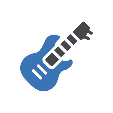 Saydam bir arkaplanda gitar vektör illüstrasyonu. Konsept ve grafik tasarımı için kaliteli semboller..