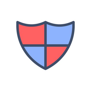 Şeffaf bir arkaplan üzerinde kalkan vektör çizimi. Konsept ve grafik tasarım için kaliteli semboller..