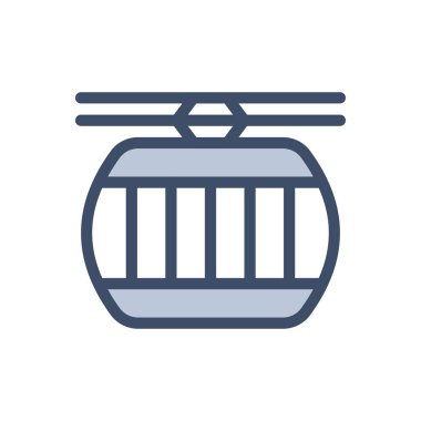 Şeffaf bir arkaplan üzerinde kablo araba vektör çizimi. Konsept ve grafik tasarımı için premium kalite simgeleri..