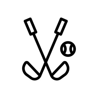 Şeffaf bir arkaplan üzerinde hokey vektör çizimi. Konsept ve grafik tasarım için ince çizgi simgesi..