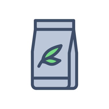 Saydam bir arkaplan üzerinde çay paketi vektör çizimi. Konsept ve grafik tasarım için birinci sınıf kalite simgeler..