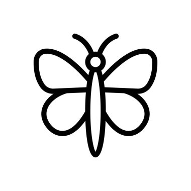 Saydam bir arkaplan üzerinde kelebek vektör çizimi. Premium kalite semboller. Konsept ve grafik tasarım için ince çizgi simgesi.