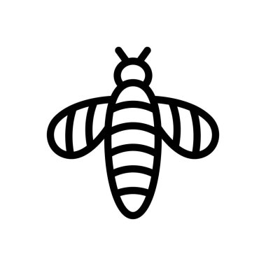 Şeffaf bir arkaplan üzerinde arı vektör çizimi. Konsept ve grafik tasarım için ince çizgi simgesi..