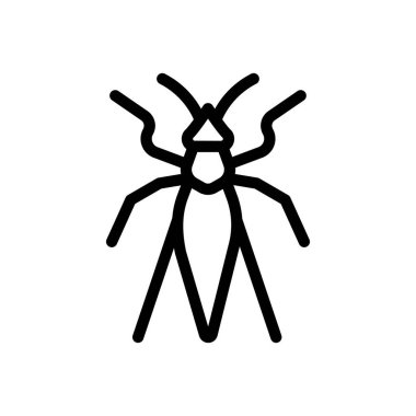 Şeffaf bir arkaplan üzerinde çekirge vektör çizimi. Premium kalite semboller. Konsept ve grafik tasarım için ince çizgi simgesi.