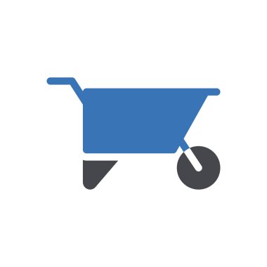 Şeffaf bir arkaplan üzerinde el arabası vektör çizimi. Konsept ve grafik tasarımı için özel kalite semboller..