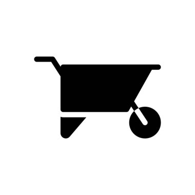 Şeffaf bir arkaplan üzerinde el arabası vektör çizimi. Konsept ve grafik tasarımı için özel kalite semboller..