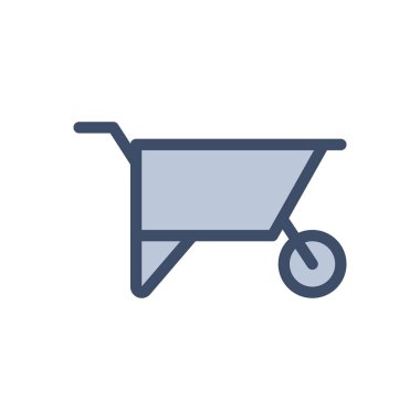 Şeffaf bir arkaplan üzerinde el arabası vektör çizimi. Konsept ve grafik tasarımı için birinci sınıf kalite simgeler..