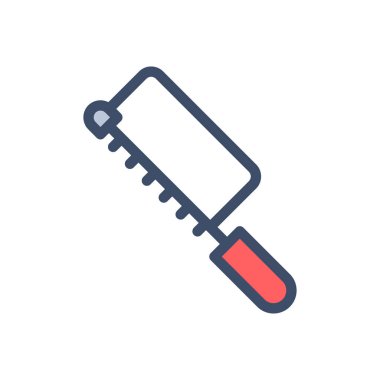 Şeffaf bir arkaplan üzerinde demir testeresi vektör çizimi. Konsept ve grafik tasarım için özel kalite simgeleri..