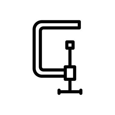 Şeffaf bir arkaplan üzerinde klemp vektör illüstrasyonu.Premium kalite sembolleri. Konsept ve grafik tasarım için ince çizgi simgesi.