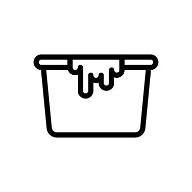 Şeffaf bir arkaplanda kova vektör çizimi. Konsept ve grafik tasarım için ince çizgi simgesi..
