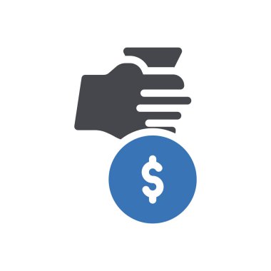 Saydam bir arkaplanda dolar vektör illüstrasyonu. Konsept ve grafik tasarım simgeleri için kaliteli semboller..