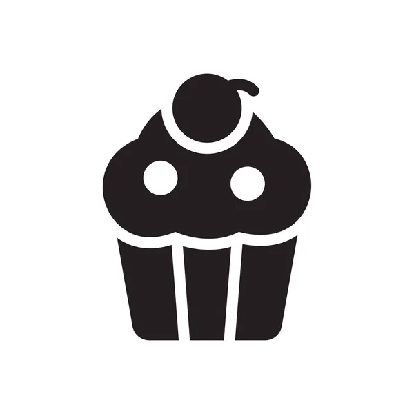 Ilustração Vetorial Cupcake Fundo Transparente Símbolos Qualidade Premium Ícone Glyphs — Vetor de Stock