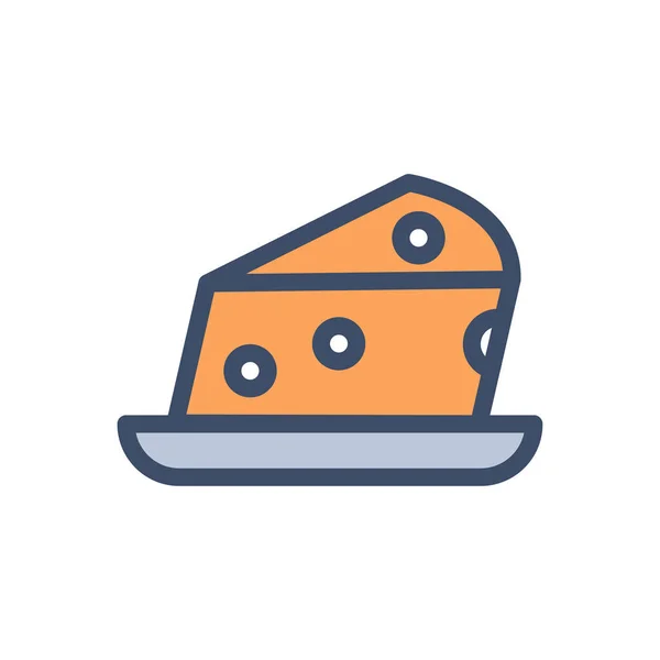Cheese Vector Illustration Transparent Background Premium Quality Symbols Stroke Icon — 图库矢量图片