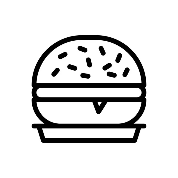 Ilustracja Wektora Hamburgera Przejrzystym Tle Symbole Jakości Premium Cienka Ikona — Wektor stockowy