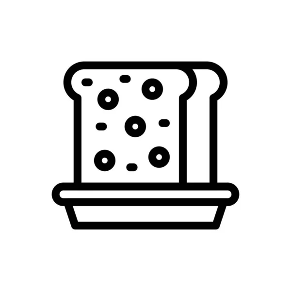 Gambar Vektor Roti Pada Background Premium Kualitas Simbol Thin Baris - Stok Vektor