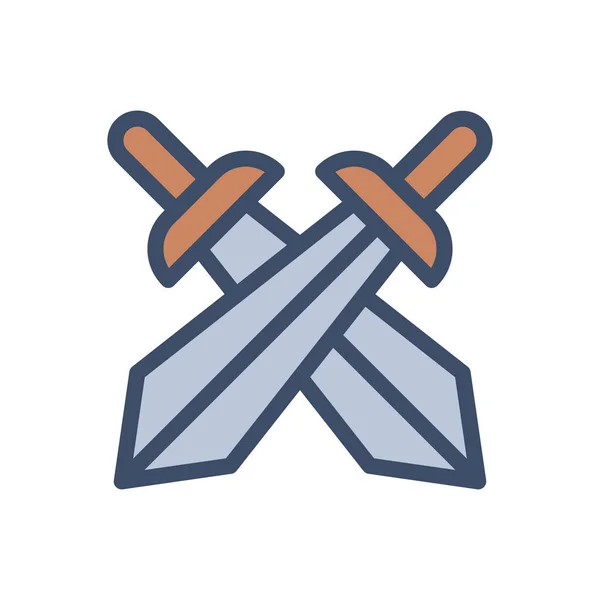 Schwertvektorillustration Auf Transparentem Hintergrund Symbole Premium Qualität Schlagsymbol Für Konzept — Stockvektor