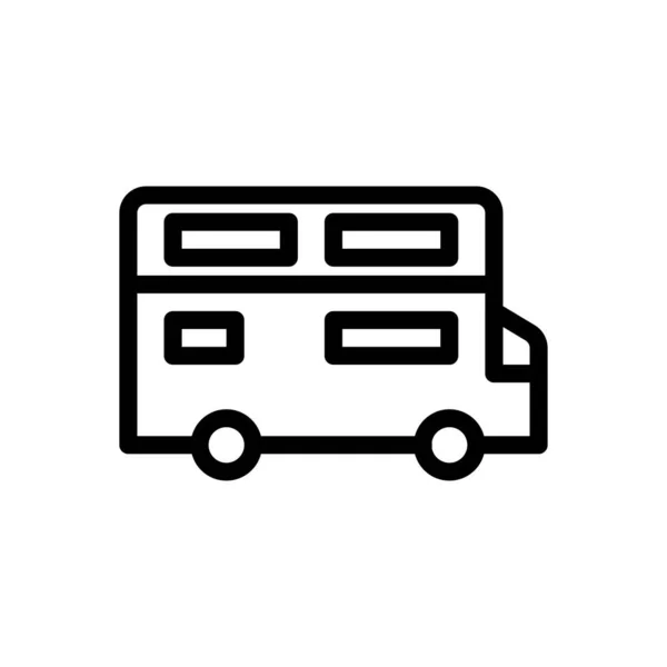 Ilustração Vetor Ônibus Fundo Transparente Símbolos Qualidade Premium Ícone Linha — Vetor de Stock