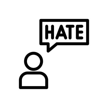 Şeffaf bir arkaplanda vektör illüstrasyonundan nefret ediyorum. Premium kalite sembolleri. Konsept ve grafik tasarım için ince çizgi simgesi.