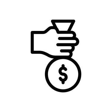 Saydam bir arkaplanda dolar vektör illüstrasyonu. Premium kalite semboller. Konsept ve grafik tasarım için ince çizgi simgesi..